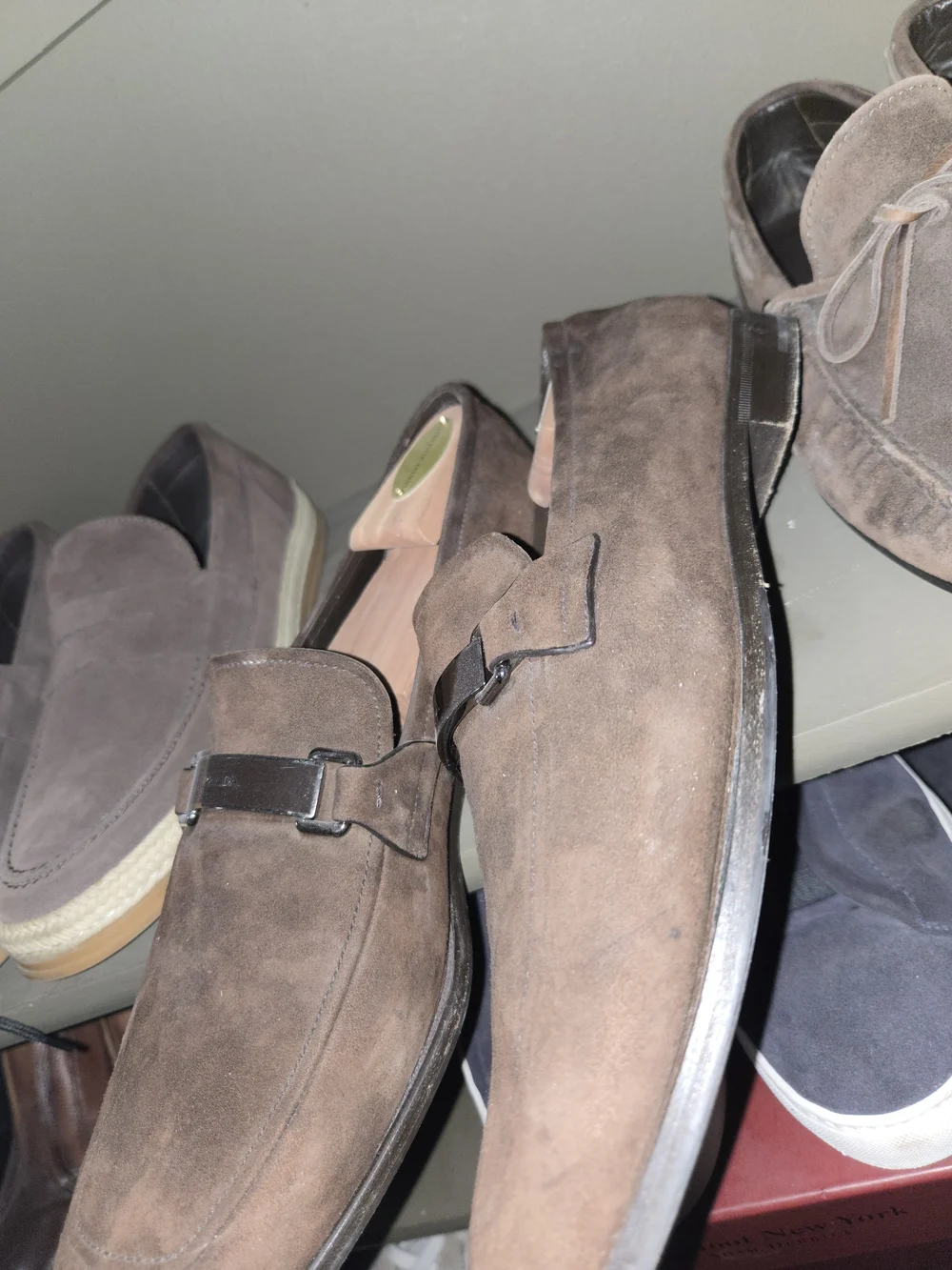 Men's Brown  PRADA Luxury Suede Slip-On Loafers $135 - Picture 8 of 10
